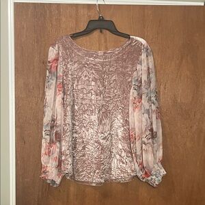 Meadow Rue Blush Floral Blouse